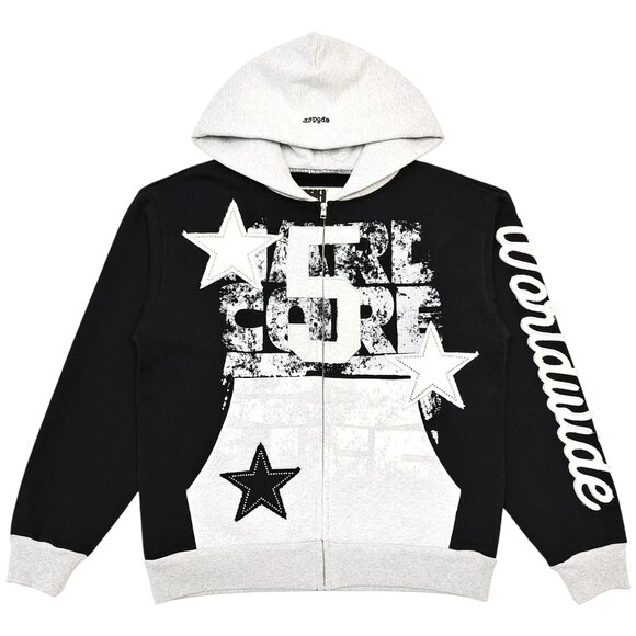 Sp5der Triple 5 Stitch Full Zip Hoodie Sweatshirt Black | Spider Worldwide - Picture 1 of 7